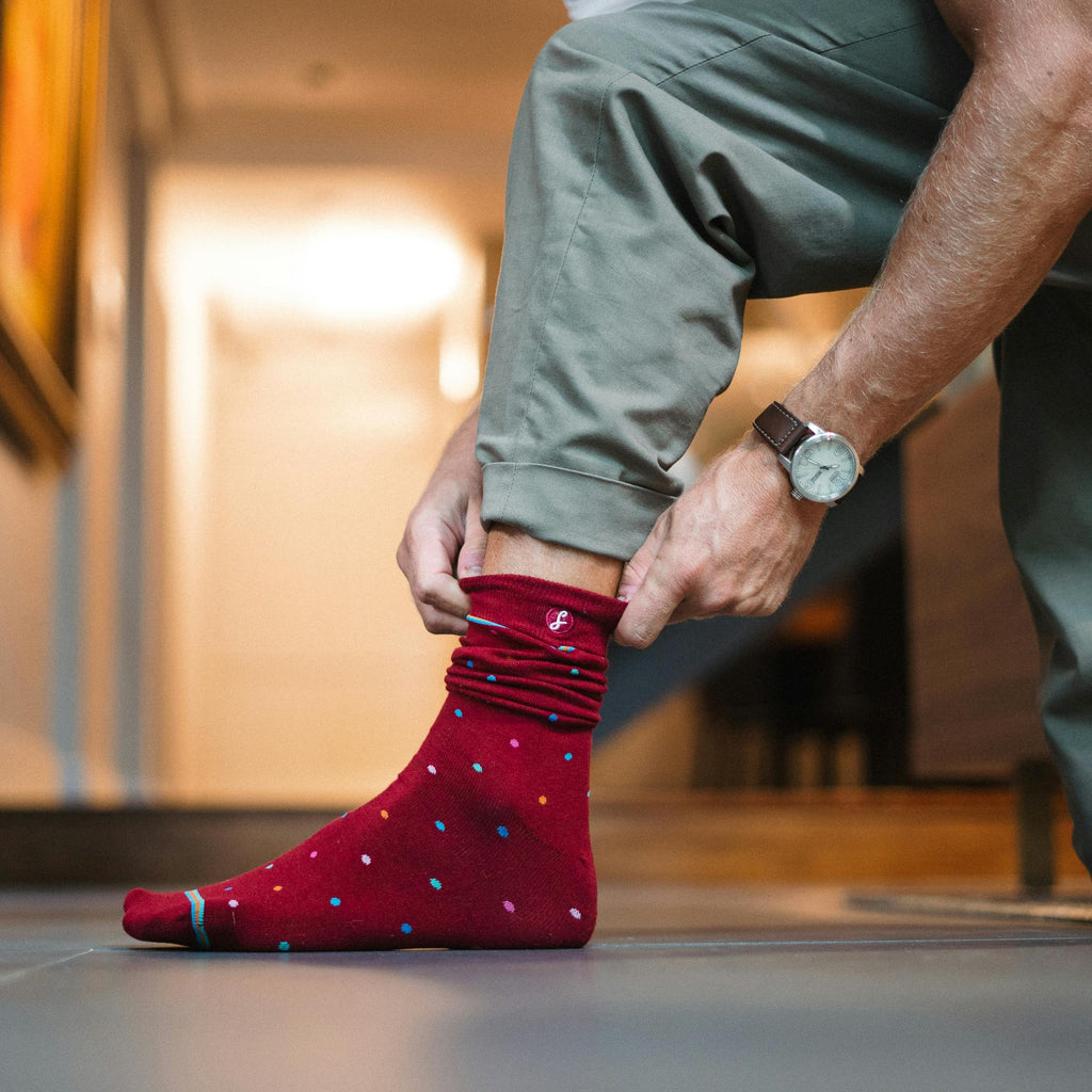 Maroon Cosmic Polka Dots