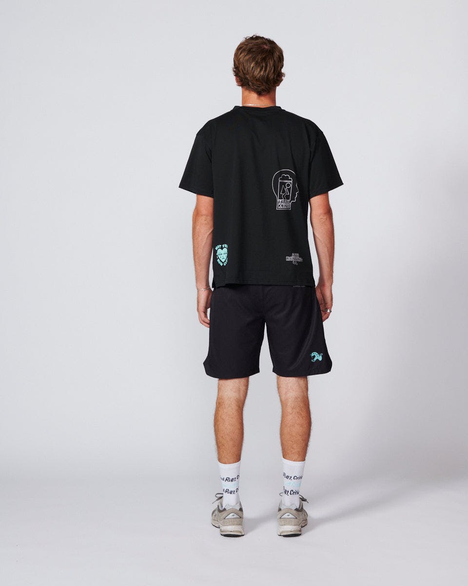 The Stacked Run Tee - Vintage Black