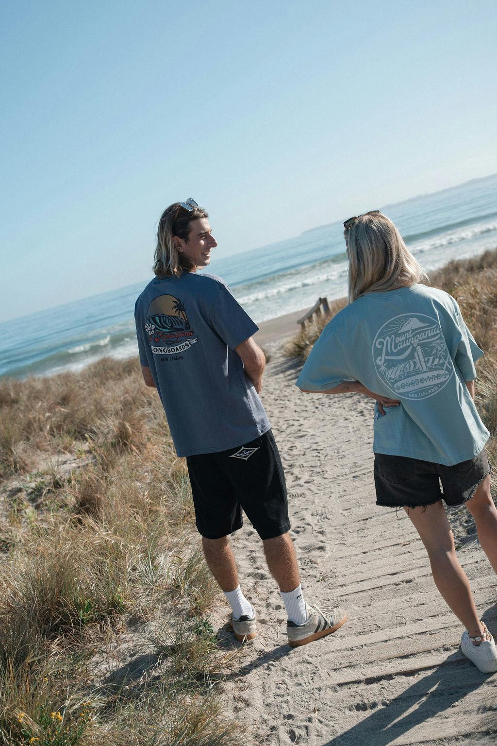 Mt Maunganui Surf Tee - Denim