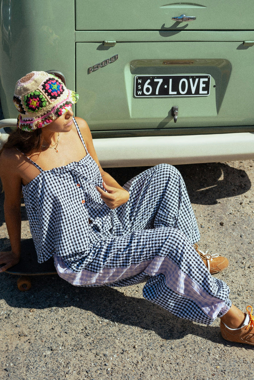 Aura Genie Pants in Black Gingham