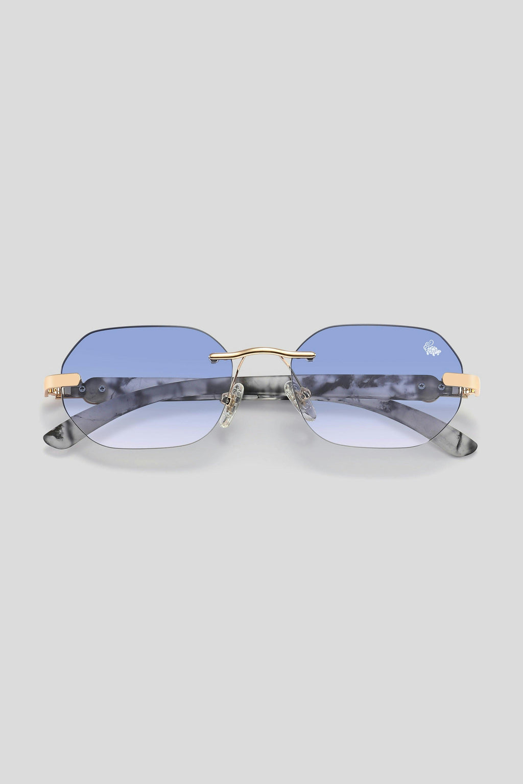 Willow White Marble Gold | Blue