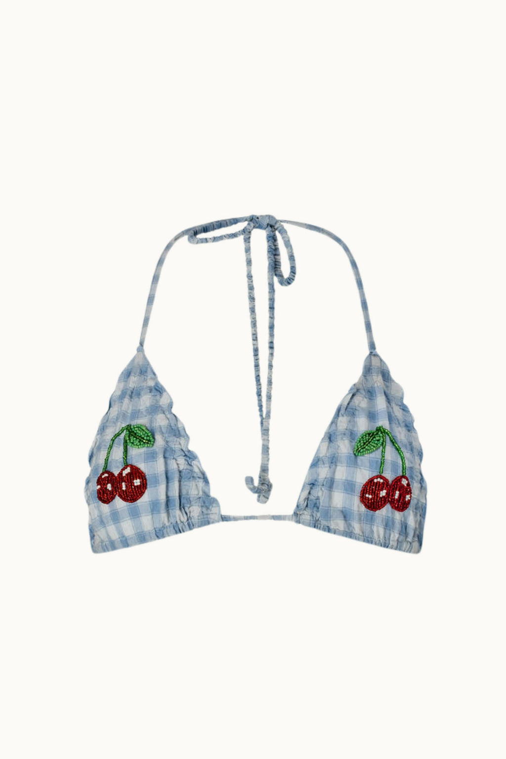 POOLSIDE COTTON TRIANGLE - BLUE CHECK