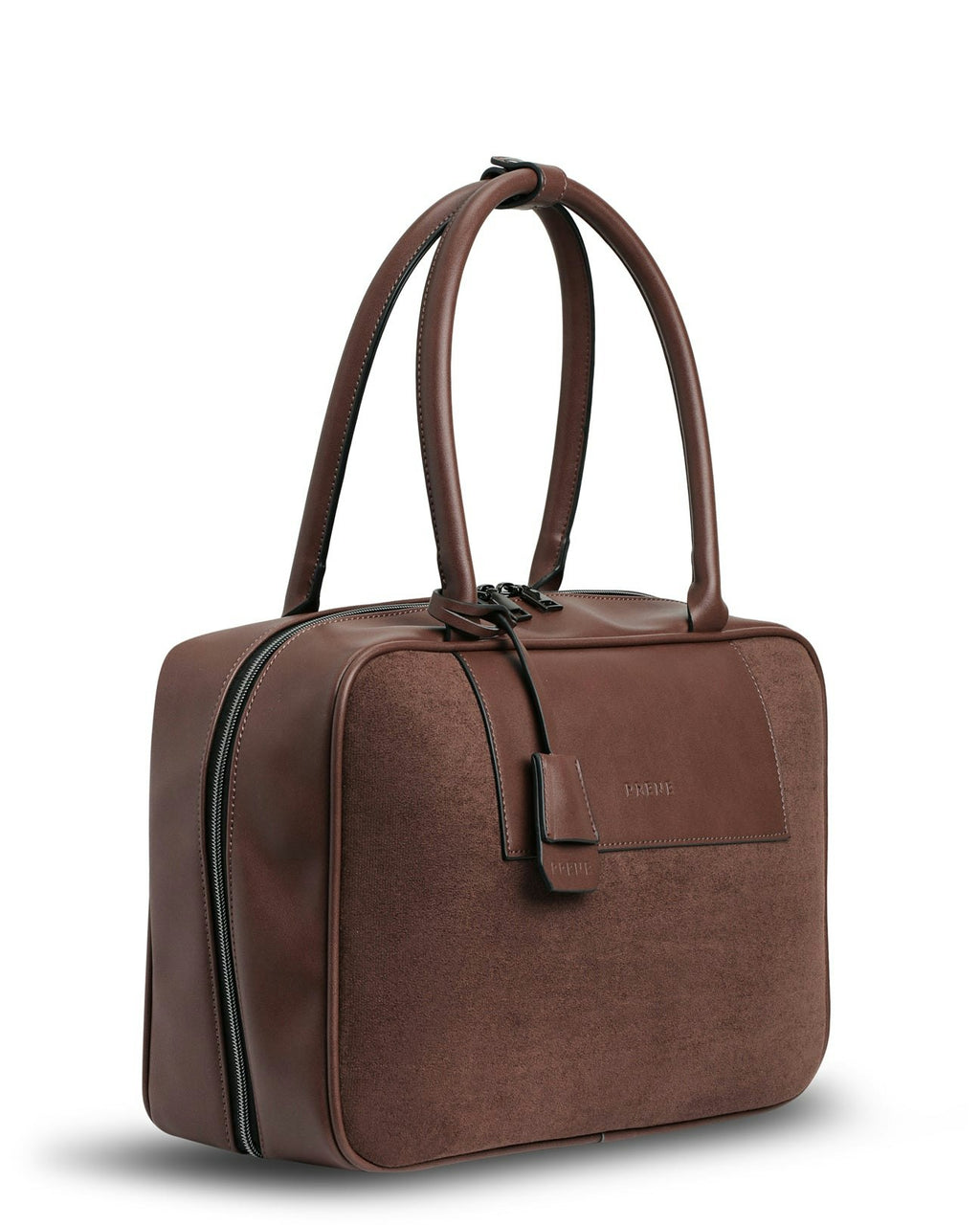 The Harlow Bag (CHOCOLATE SUEDE) Neoprene Bowler Bag