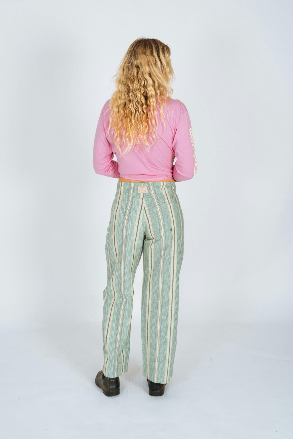 Lace Up Pant in Holiday Stripe