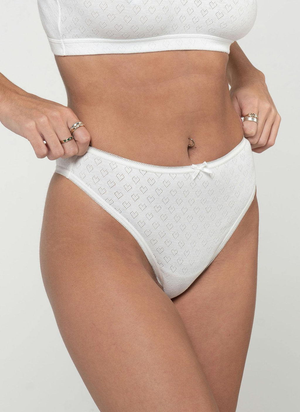 Organic Cotton G-String Underwear - White