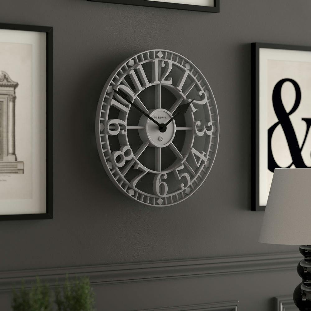 Newgate Warehouse Wall Clock-Clockwork Grey