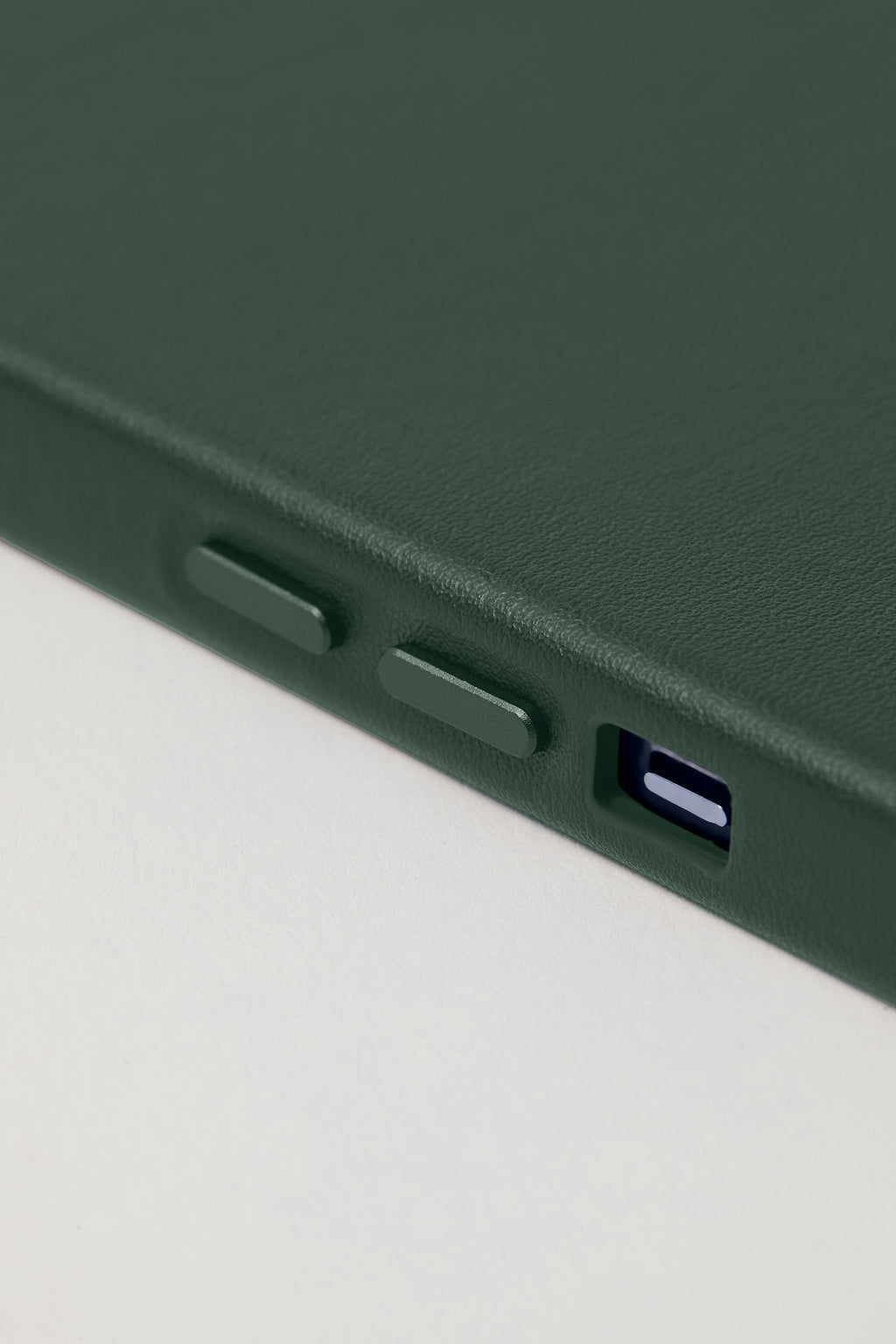 Vegan Leather iPhone 15 Pro Max Case | Forest Green