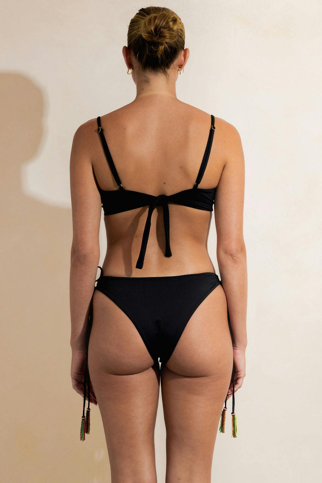 SUMBA BEADED KINI TOP - BLACK