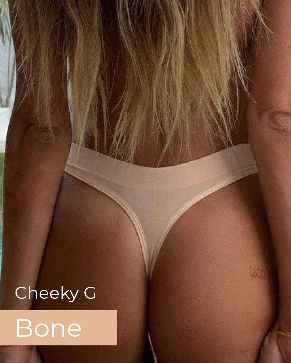 Cheeky Modal G-String Underwear 7 Pack - Bone