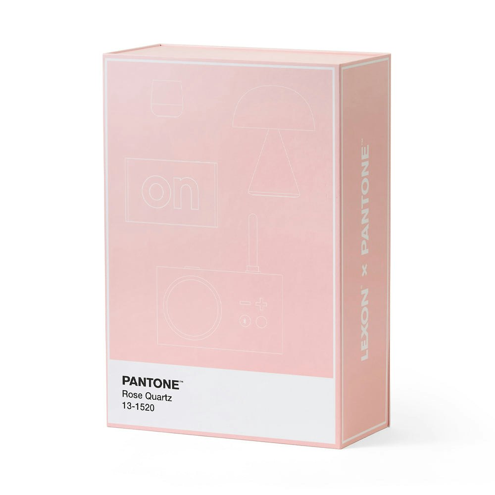 Lexon GIFT Set PANTONE - Includes Mino+ Mini Speaker, Flip Classic Clock, Mina M Lamp, Thykho 3  Speaker - Rose Pink