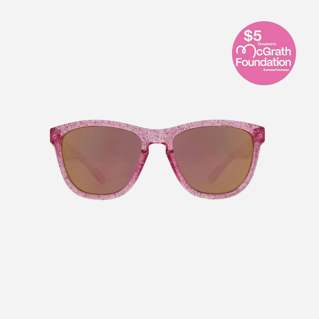 Cali Junior - Kids Crystal Pink Glitter Frame with Grey with Pink Iridium Lens