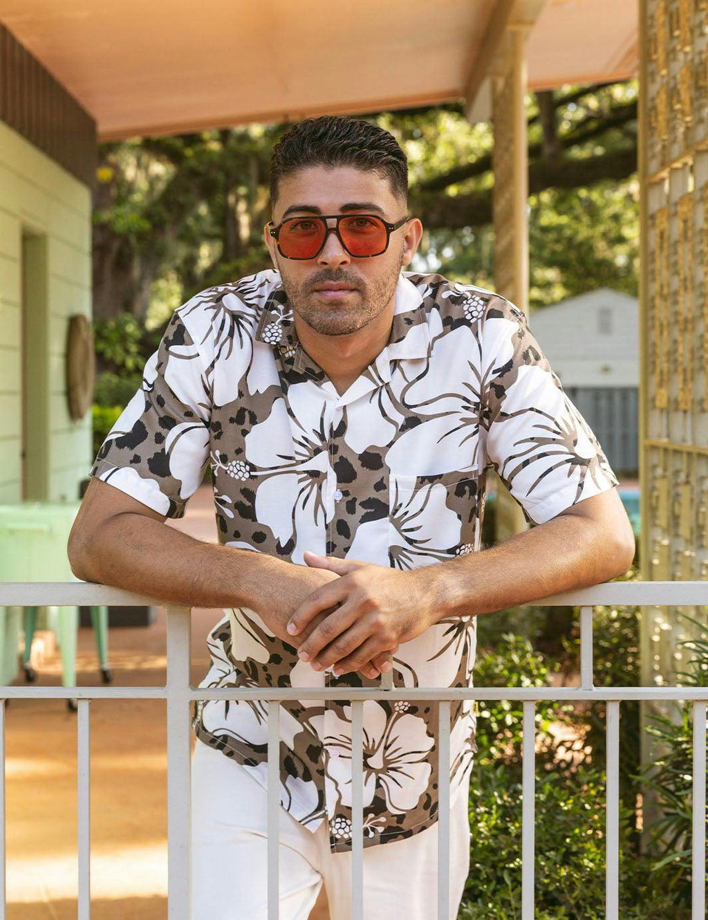 Hibiscus Leopard Buttonup