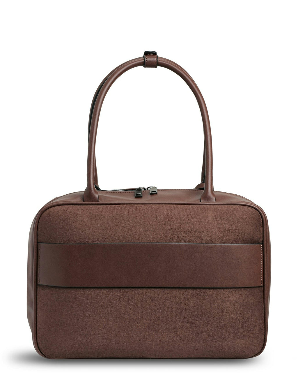 The Harlow Bag (CHOCOLATE SUEDE) Neoprene Bowler Bag