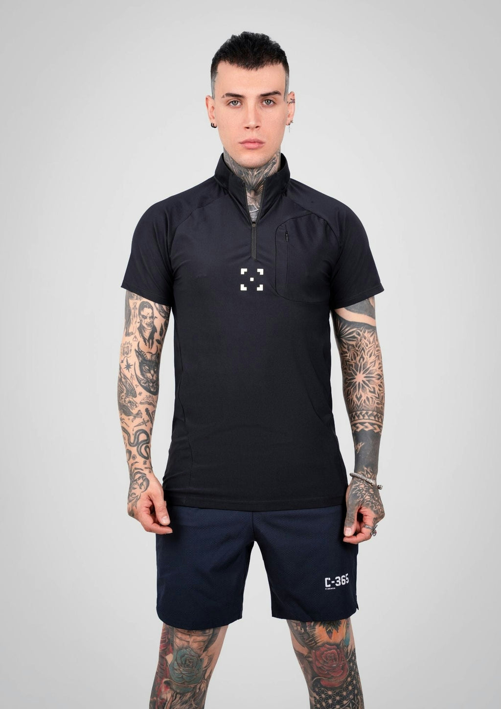 C-365 Strike Zip Tee (Model 825321) - Black