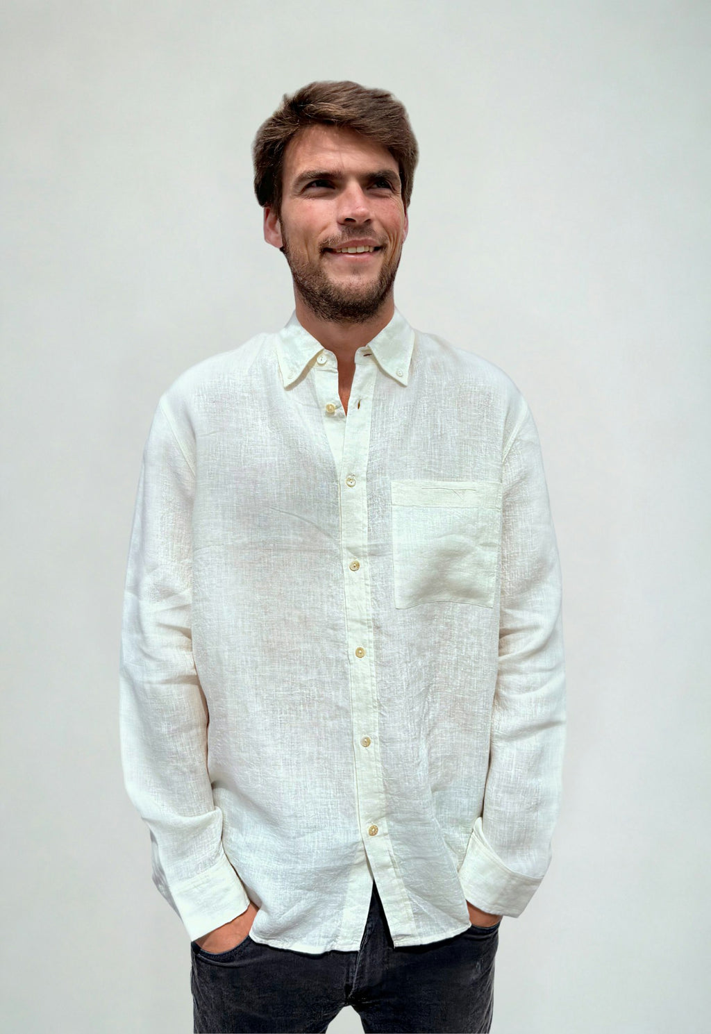Linen Shirt Cannoli Cream