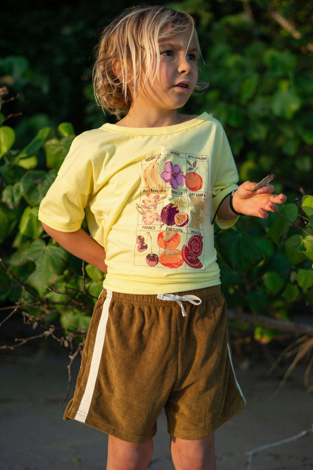 Mini Terry Towelling Shorts in Army Green