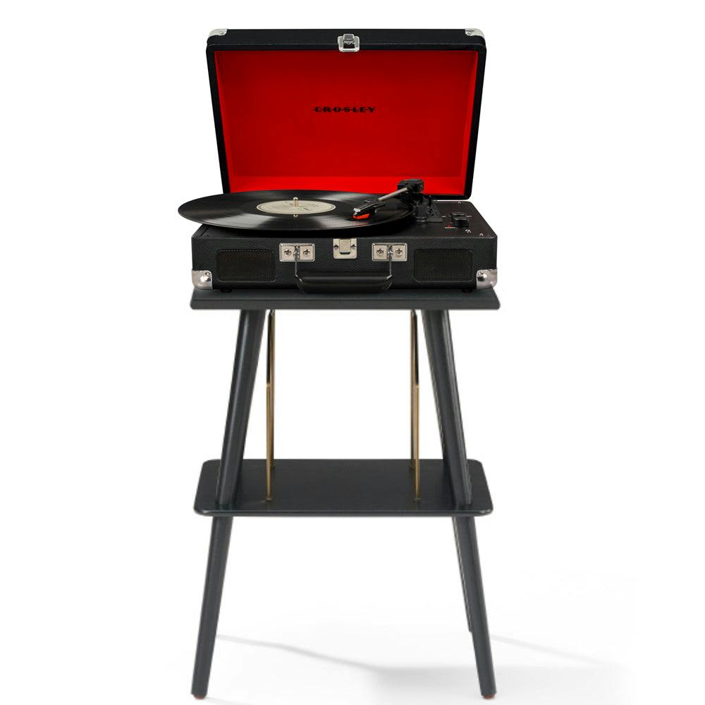 Crosley Cruiser Bluetooth Portable Turntable + Crosley Turntable Stand Bundle - Black