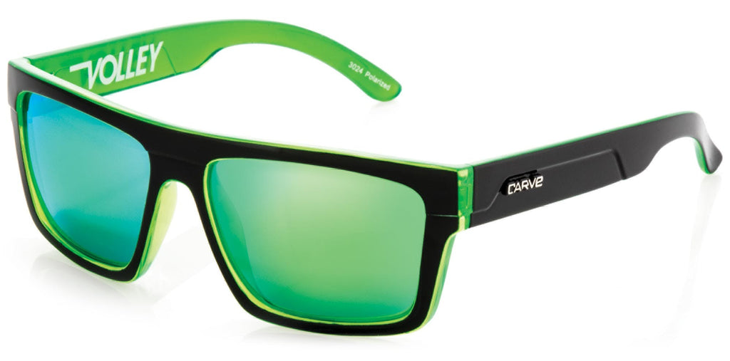 Volley - Polarized Iridium Gloss Black / Green Frame Sunglasses
