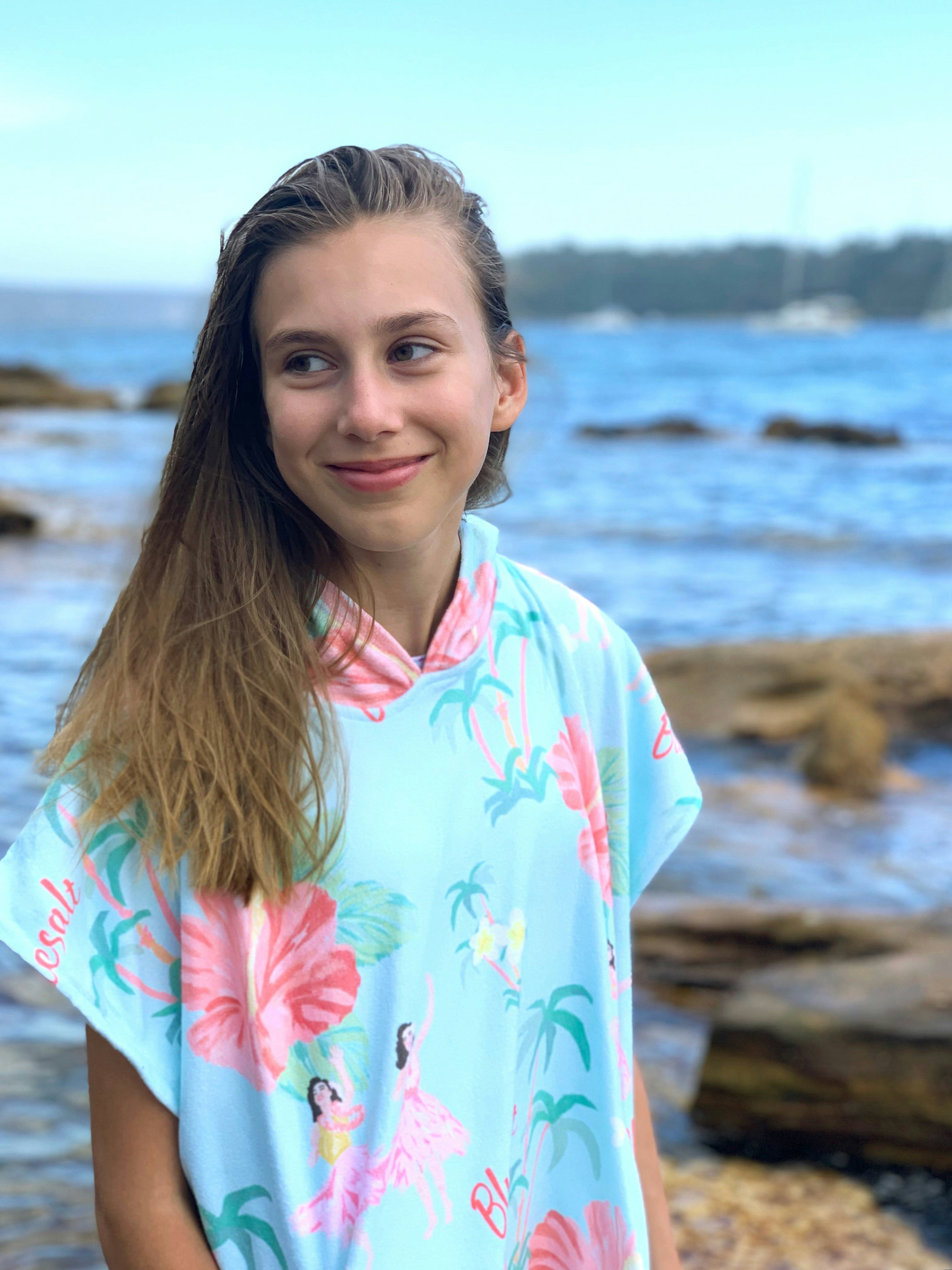 Hula Girl Poncho Cover Up