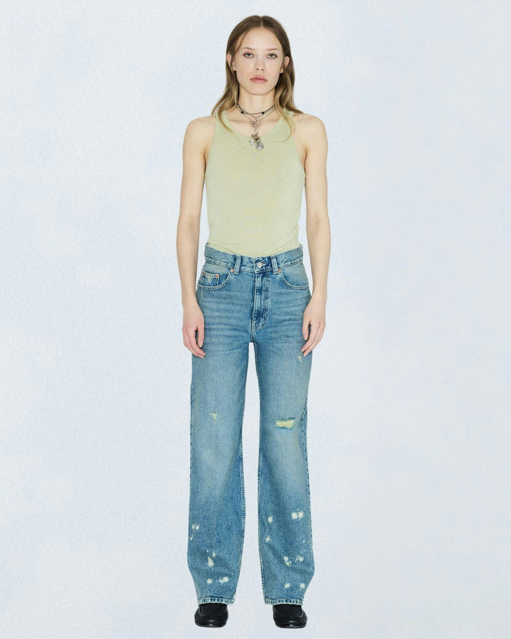 Echo High Straight Jeans - Bay Sky Dirty