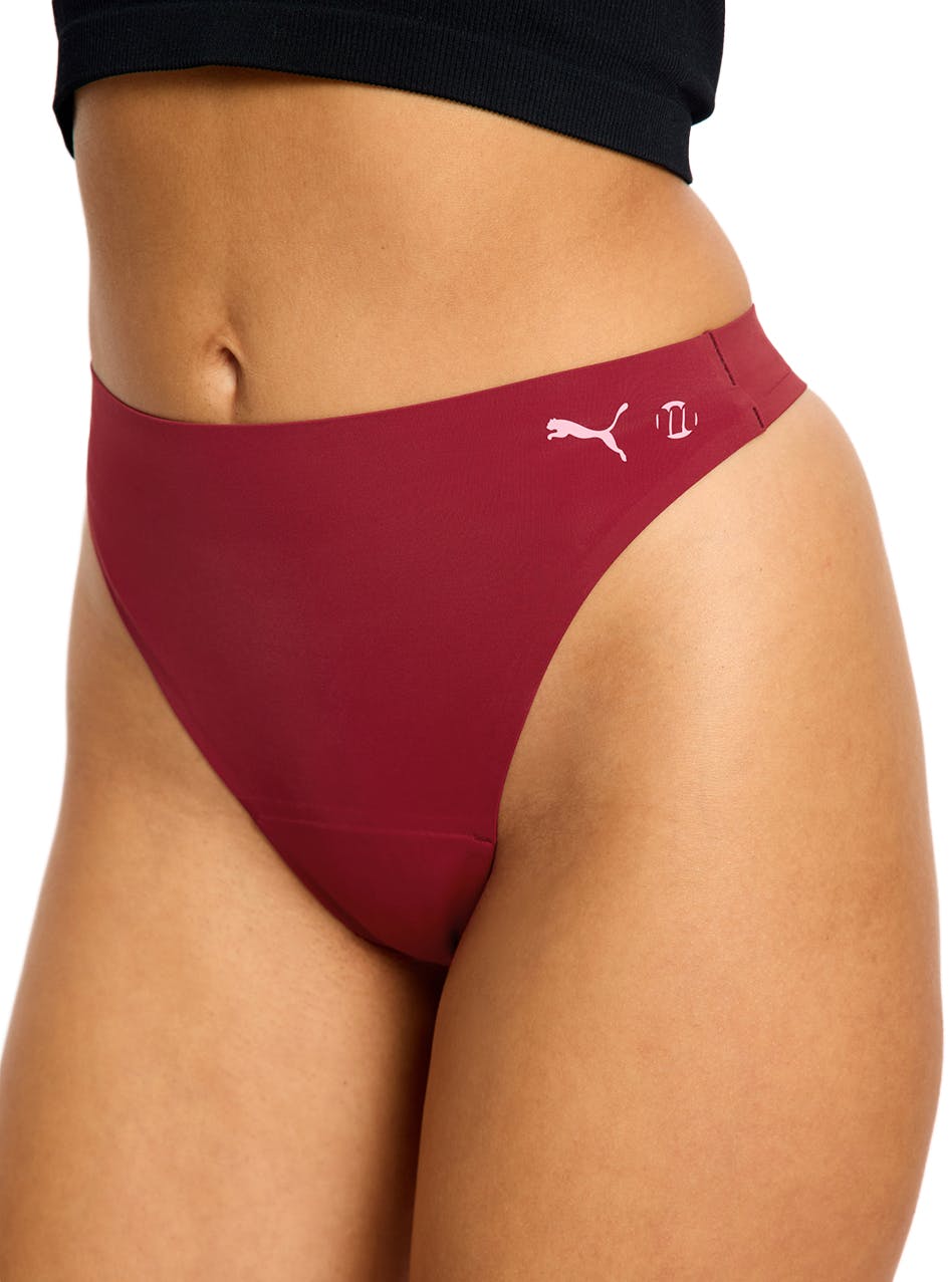 Puma X Modibodi Seamfree Active Hi Waist Period Thong Light Absorbency Caramelised Red