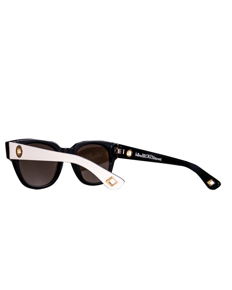 THE NYX - White on Black Sunglasses | Black Polarised Lenses
