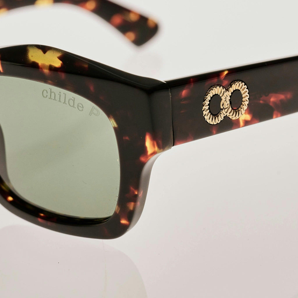 FOLSOM Gloss Havana Tort | Green Polarised Bio Lens
