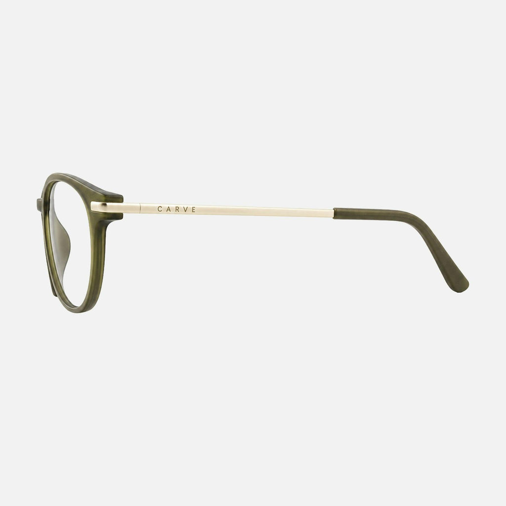 Dahlia - Blue Light Matt Olive Frame Glasses