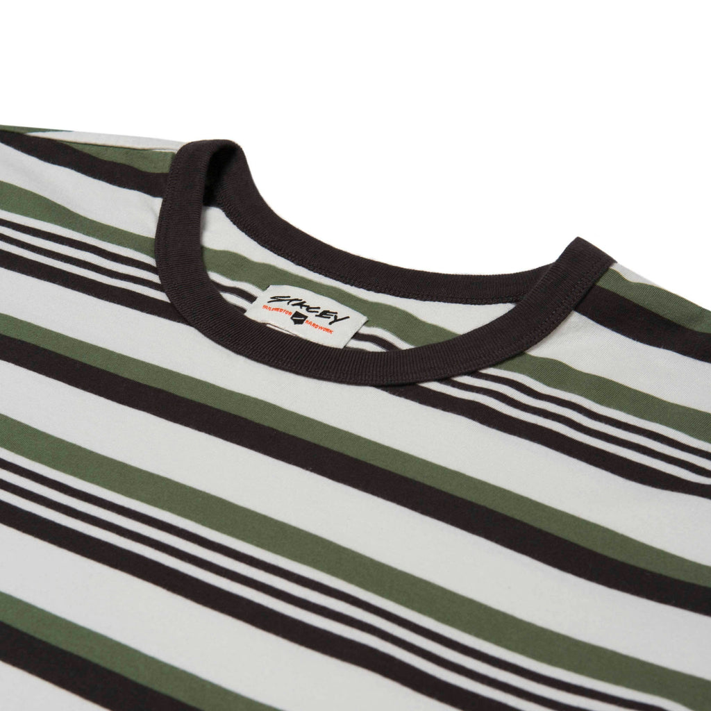OLD SCHOOL VINTAGE STRIPED L/S TEE - NATURAL / VINTAGE BLACK / ARMY