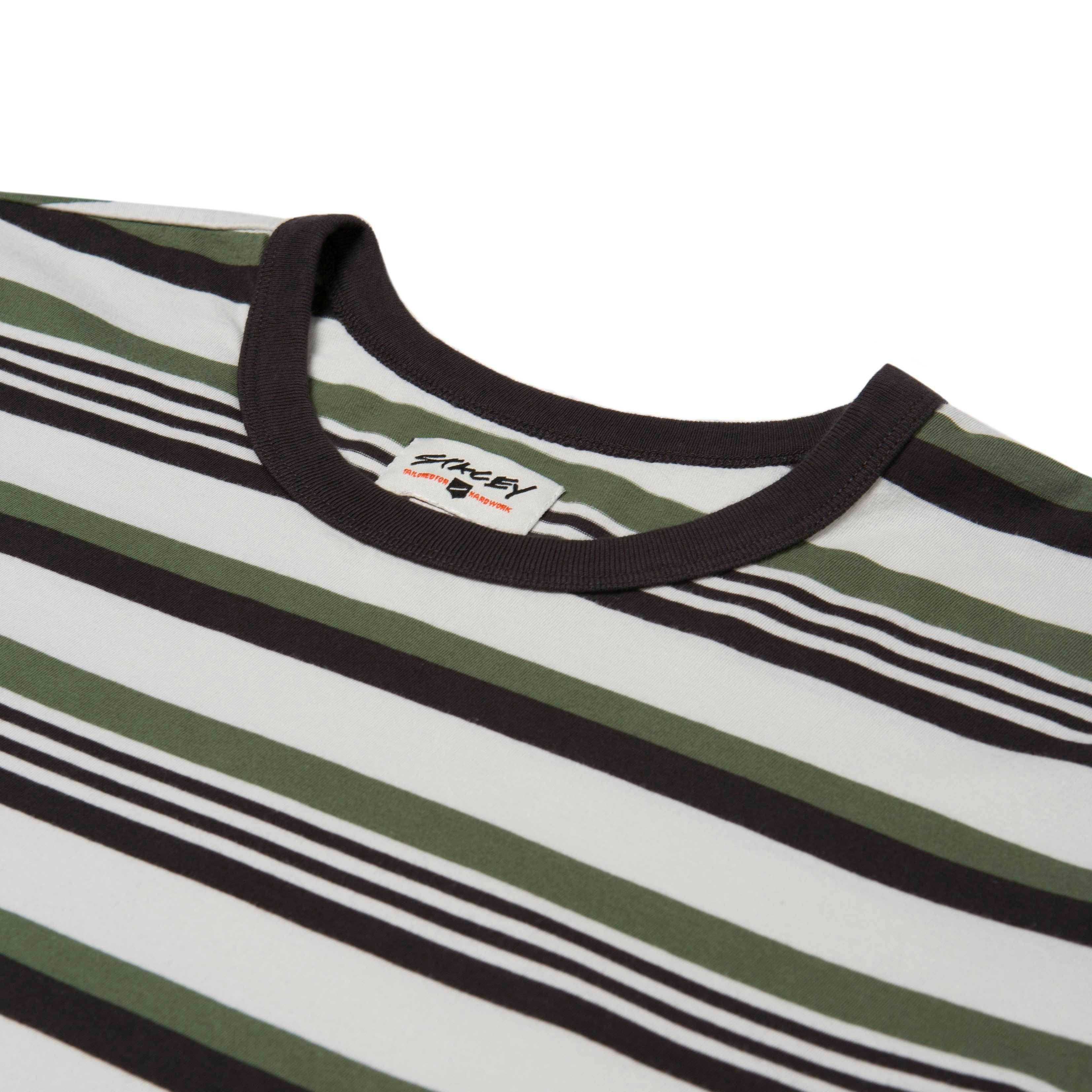 OLD SCHOOL VINTAGE STRIPED L/S TEE - NATURAL / VINTAGE BLACK / ARMY