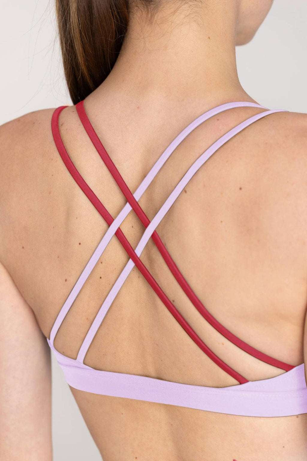 Bikini Top Cross ― Lilac / Red
