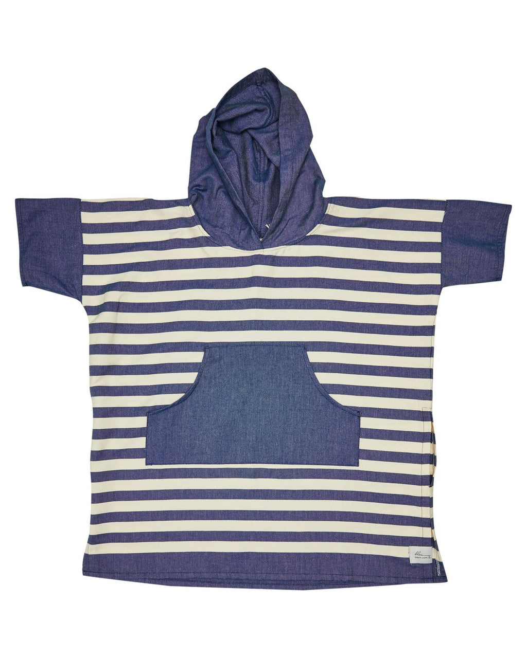 Ocean Blue Stripe Kids Poncho