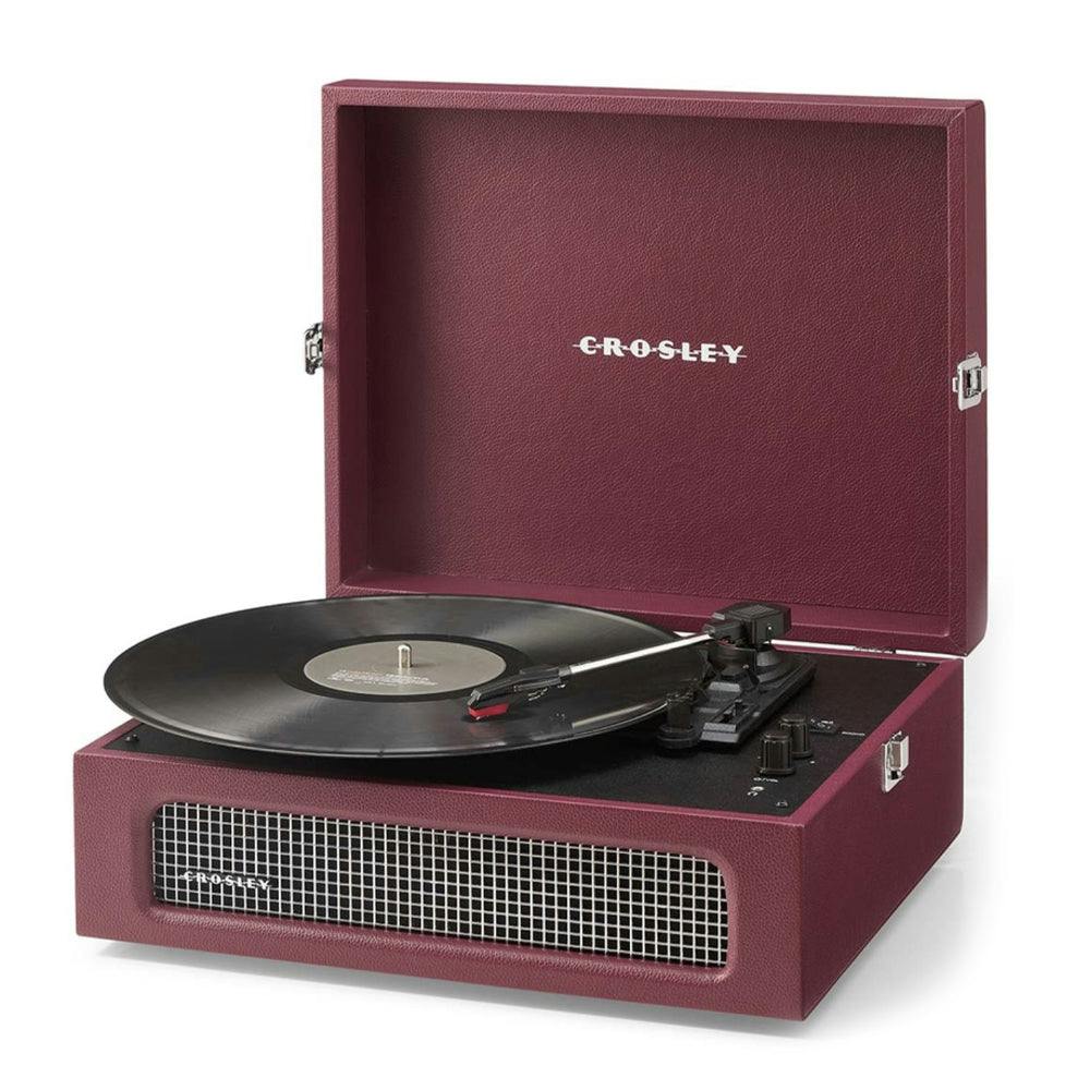 Crosley Voyager Bluetooth Portable Turntable + Gadhouse Vinyl Rack Bundle - Burgundy