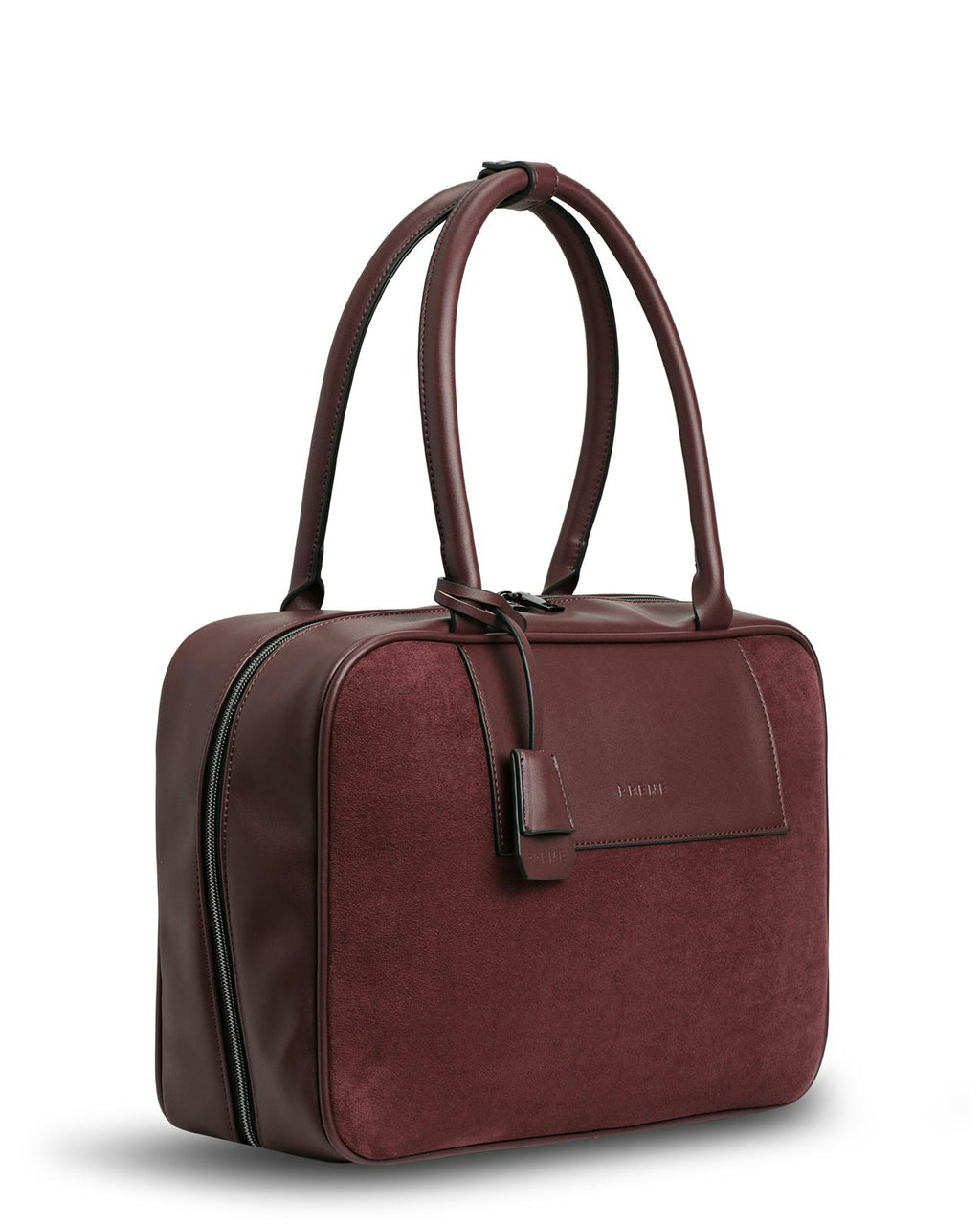 Prene | The Harlow Bag (BURGUNDY SUEDE) Neoprene Bowler Bag
