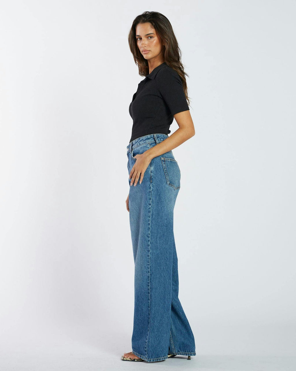 Donna High Relaxed Jeans - Stream Mid Used