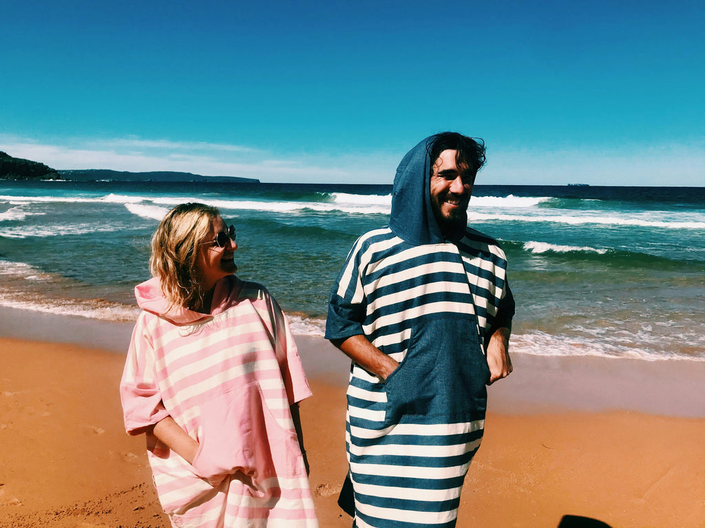 Ocean Pink Stripe Medium Poncho