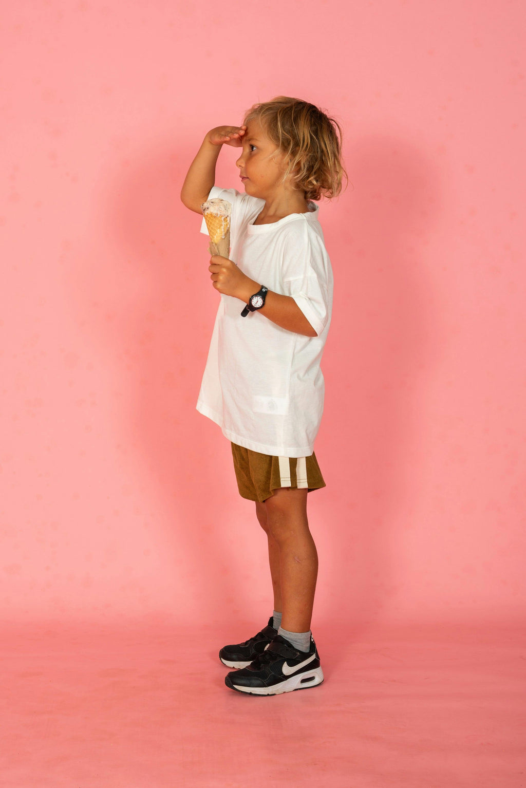 Mini Terry Towelling Shorts in Army Green