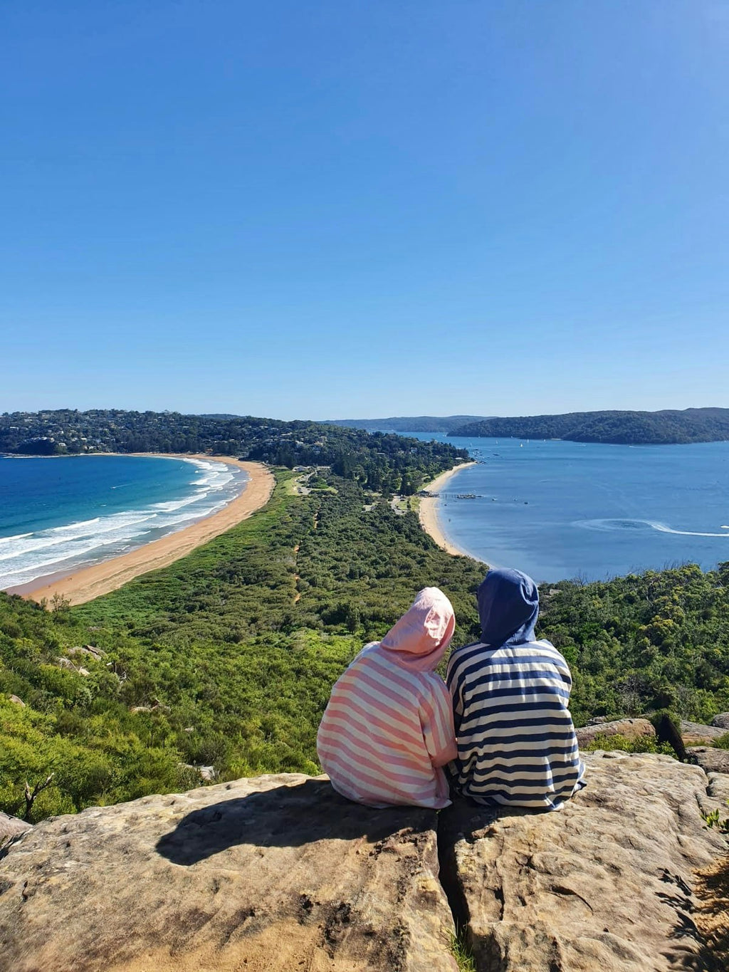 Ocean Blue Stripe Medium Poncho