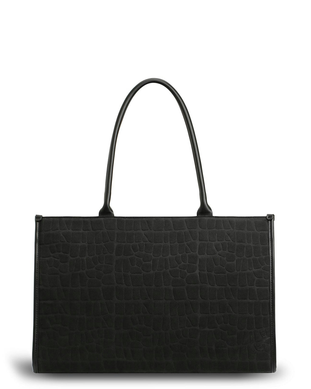 The Era Bag (BLACK SUEDE) Croc Embossed Tote Bag