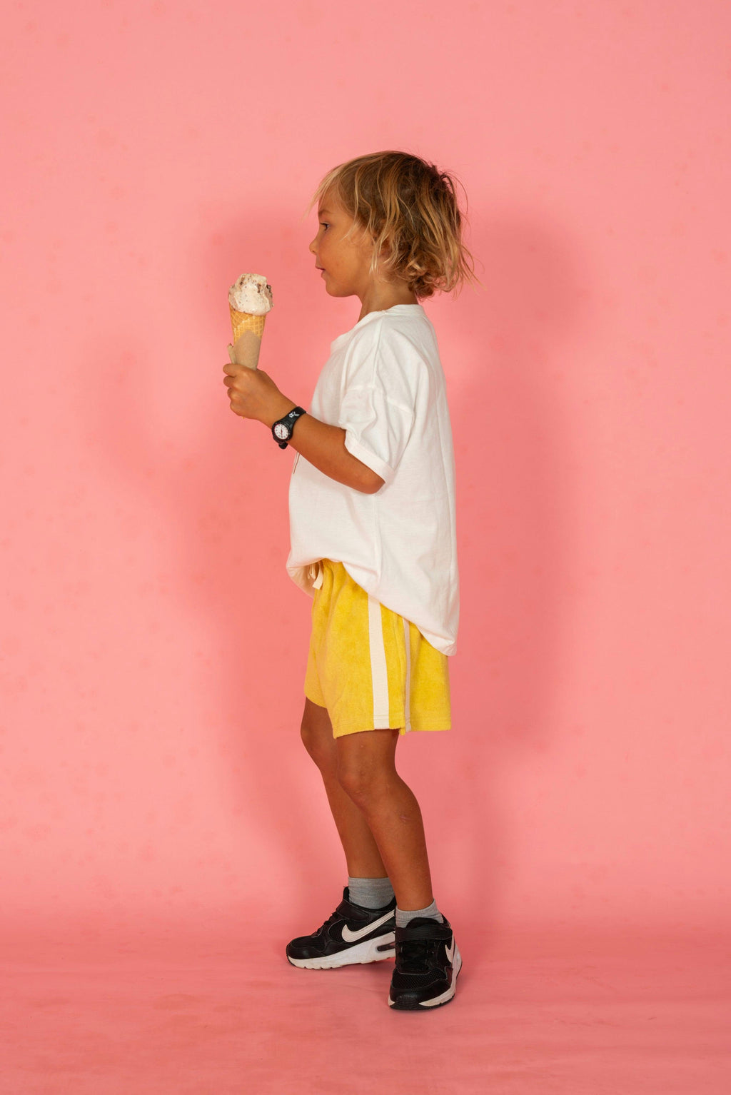 Mini Terry Towelling Shorts in Butter Yellow