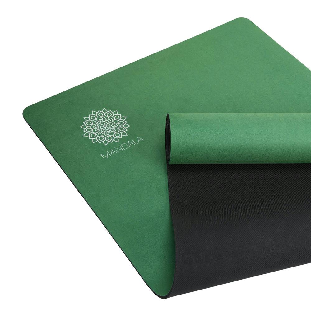 Mandala Yoga Mat Premium Bundle, Includes Yoga Mat 188cm H x 61cm W, Yoga Strap & Steel Hydration Bottle - Jade Green