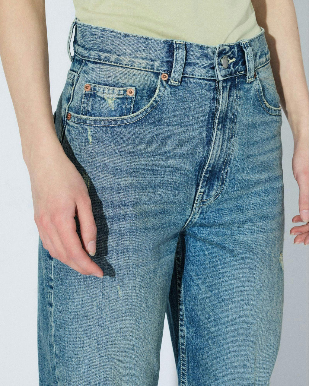 Echo High Straight Jeans - Bay Sky Dirty