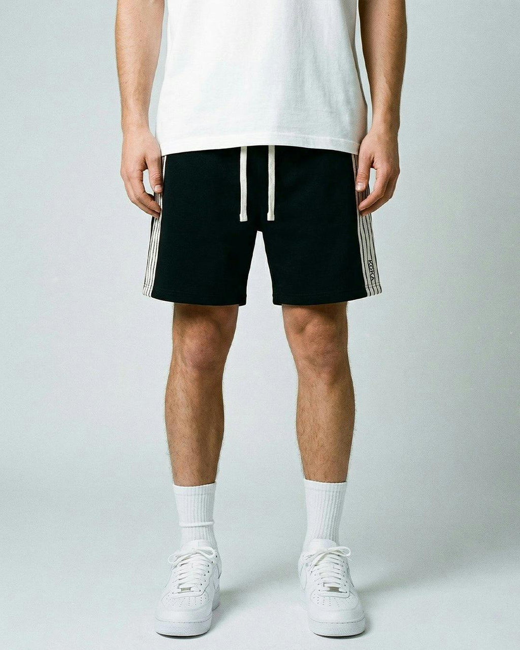 Premium Stripe Shorts // BLACK