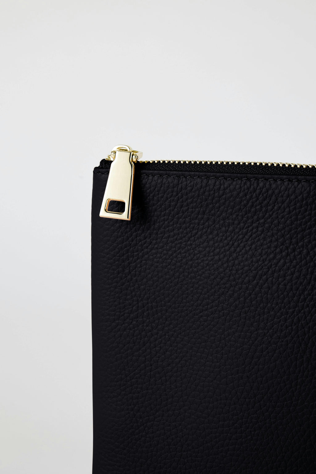 Classic Leather Clutch | Black Gold