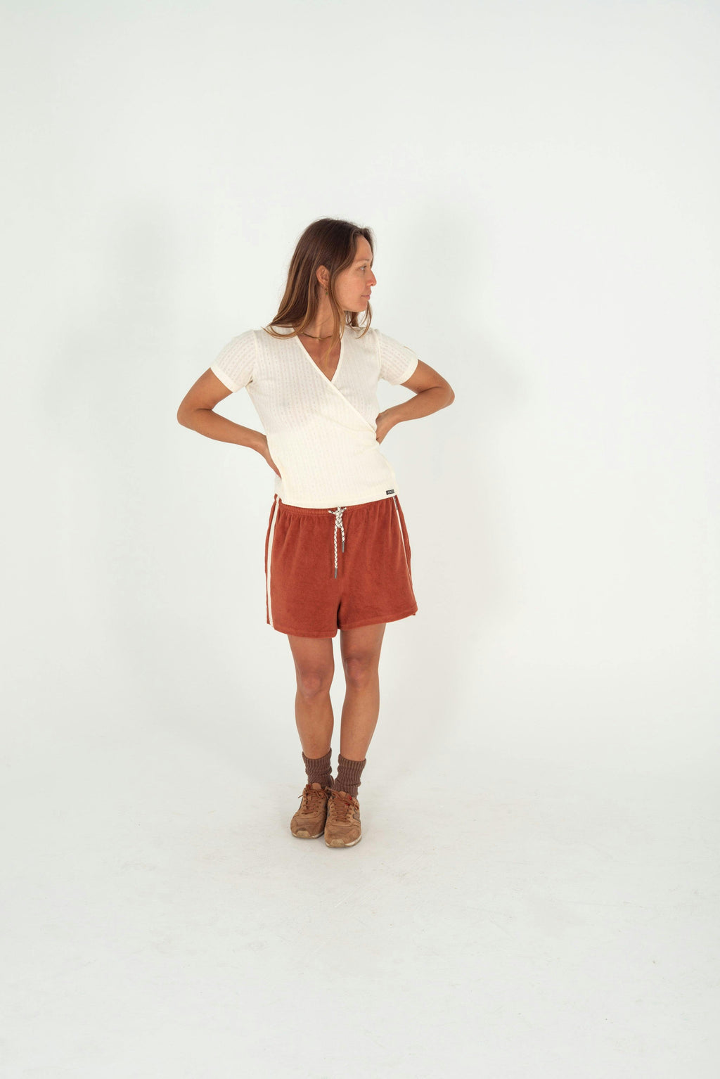 Terry Towelling Shorts Rust