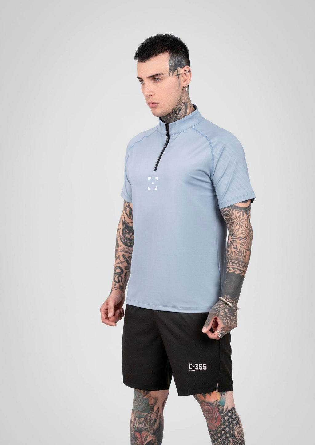C-365 Motion Zip Tee (Model 823302) - Haze Blue