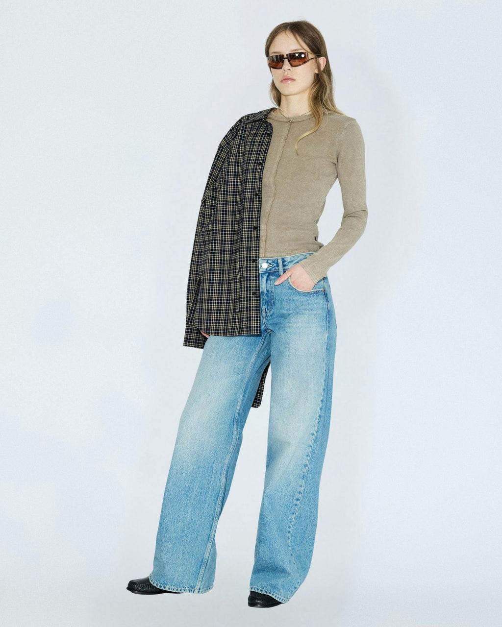 Rhue Low Wide Jeans TALL - Drift Sky Used