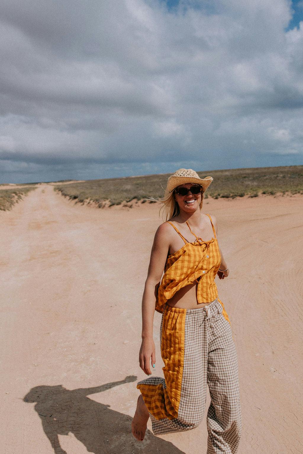 Patchwork Pant in Ginger Gingham