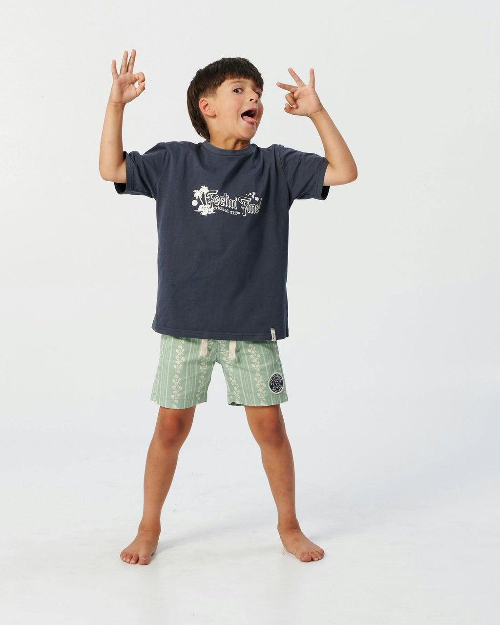 Feelin Fine Tee - Worker Blue