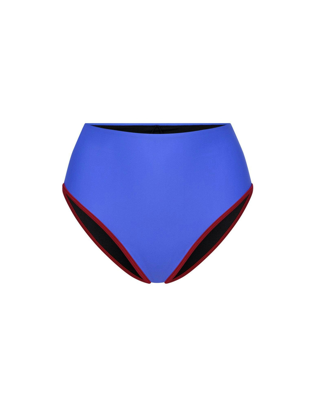 Bikini Bottom High Waist ― Blue / Dark Red